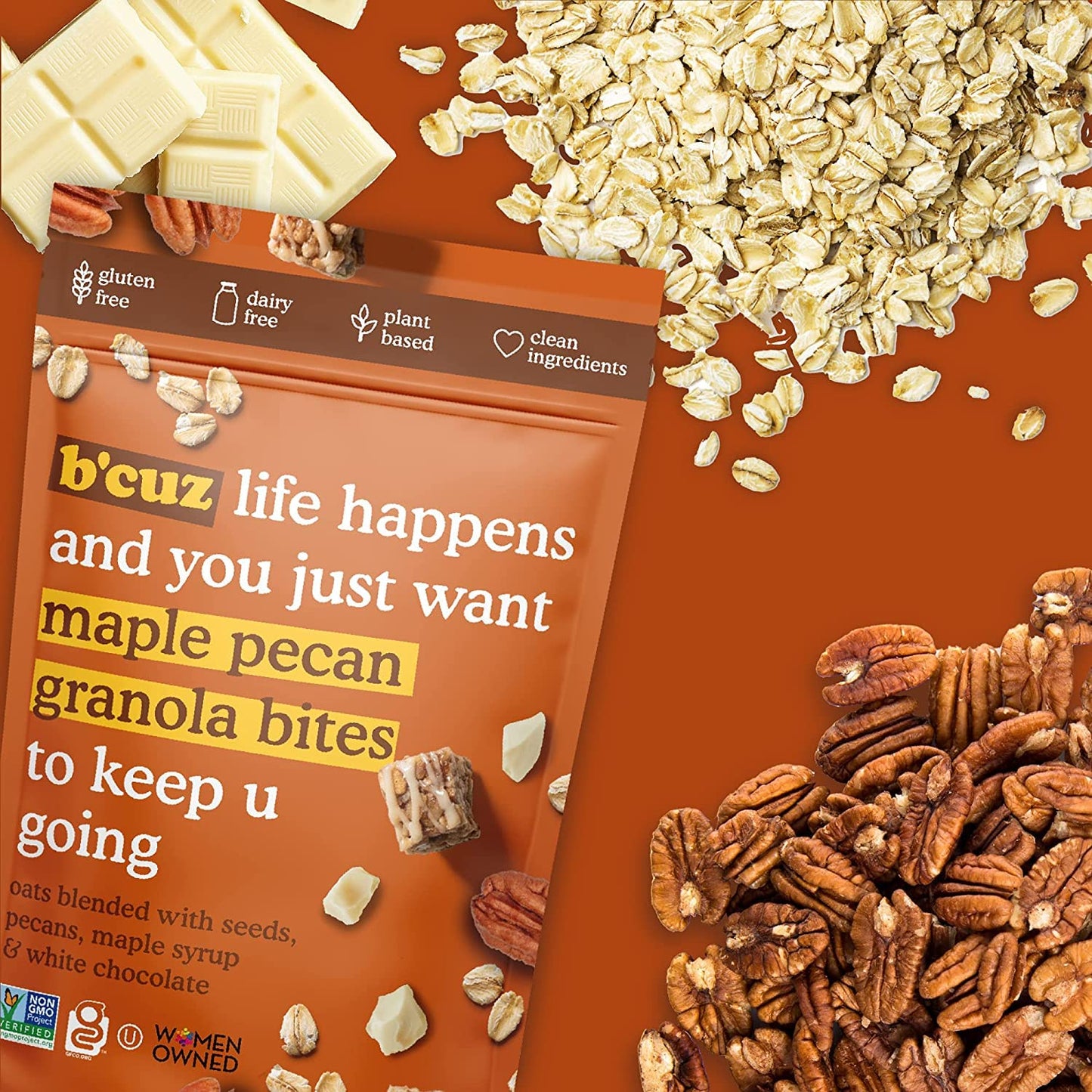 B cuz Granola Bites - Gluten Free On the Go Snacks Variety Pack, Kosher, Vegan Friendly, Travel Safe, Healthy Breakfast and Des