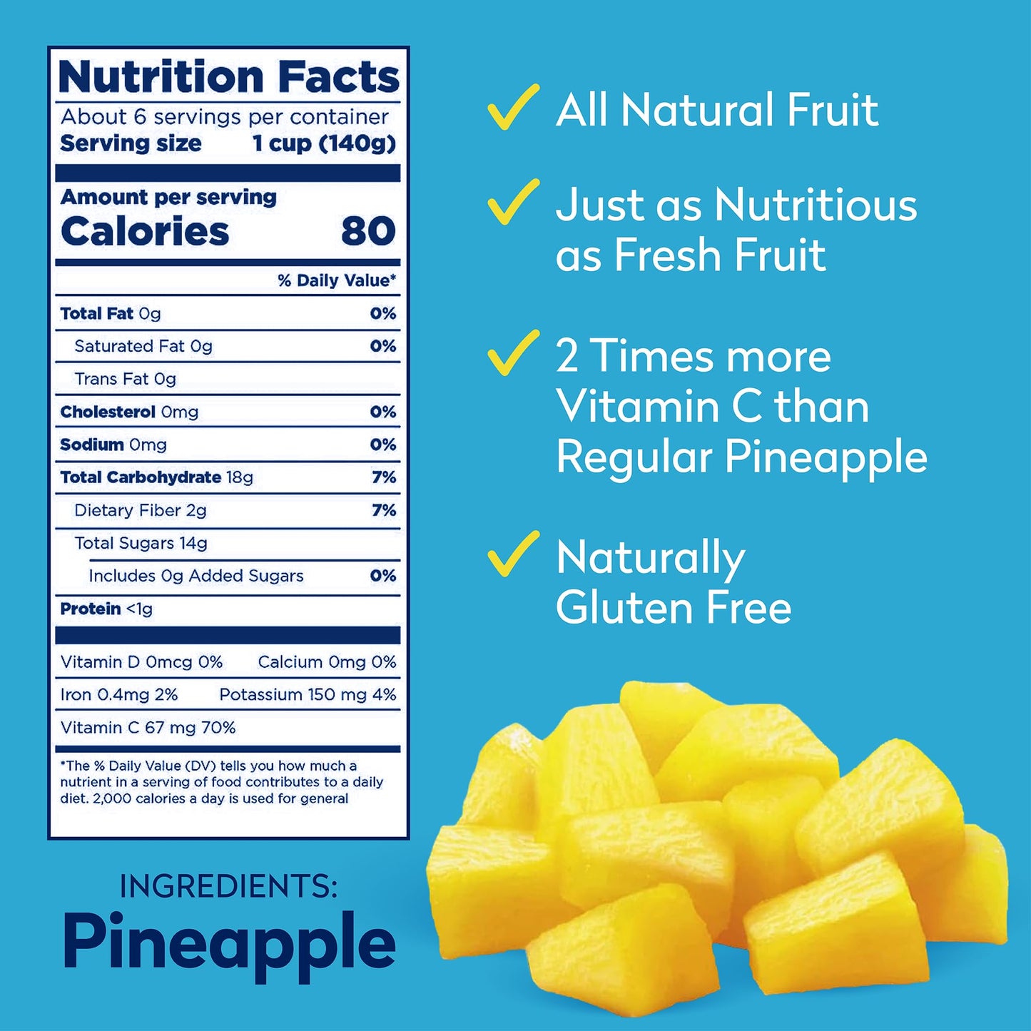 Dole Frozen, Tropical Gold Pineapple Chunks, 32oz