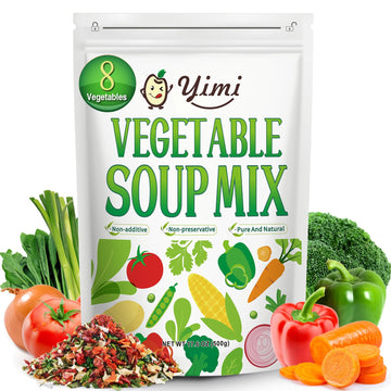 Yimi Dried Vegetable Soup Mix, Dehydrated Vegetables Blend, Freeze Dry Veggie Flakes For Ramen Toppings Noodle Cooking Camping E
