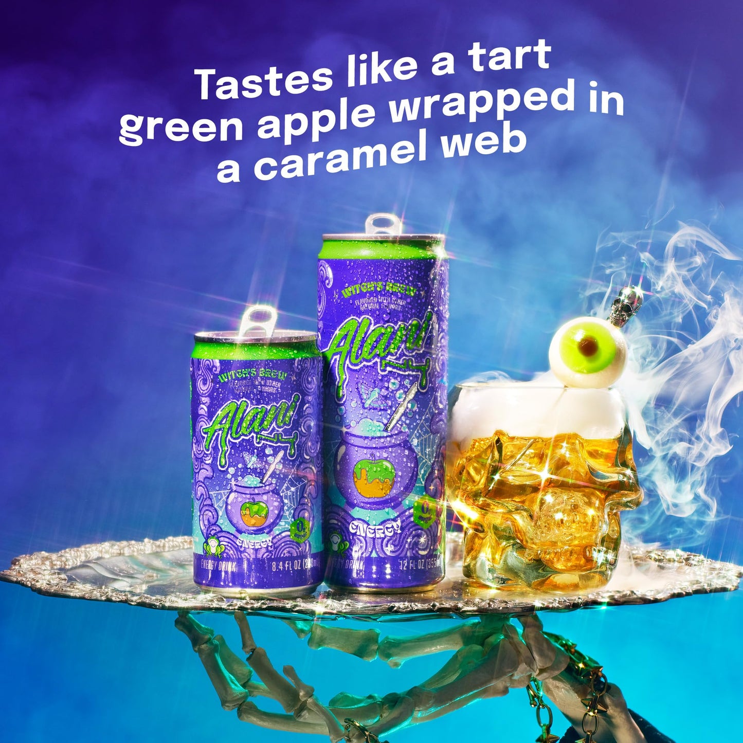 Alani Nu WITCHES BREW  Low Calorie Energy Drinks  100mg Caffeine  Biotin  B Vitamins  Zero Sugar  10 Calories or Less  8 Fl Oz Cans  12 Pack