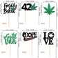 ZHUOWEISM Cupcake Toppers, 24 PCS Bamboo Glitter Leaves for Birthday Party, Design 2