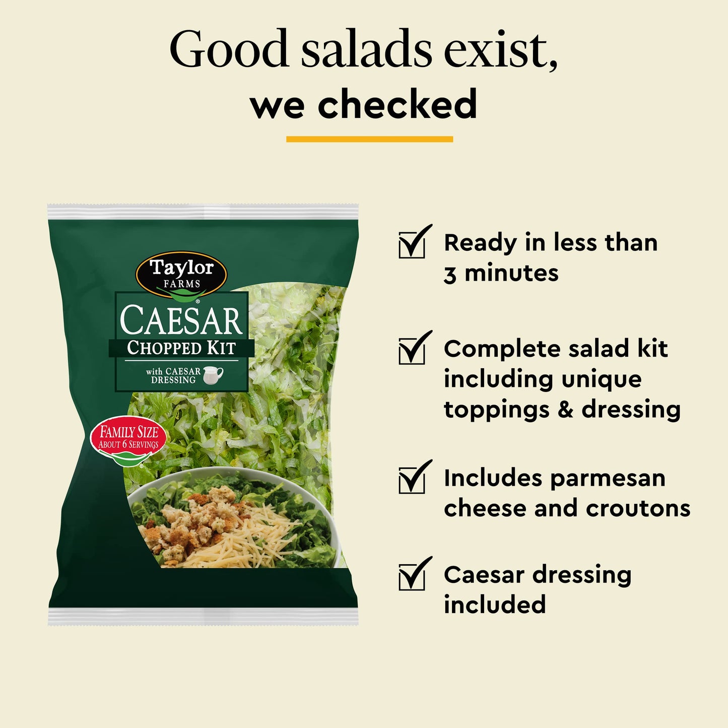 Taylor Farms Caesar Family Size Chopped Kit