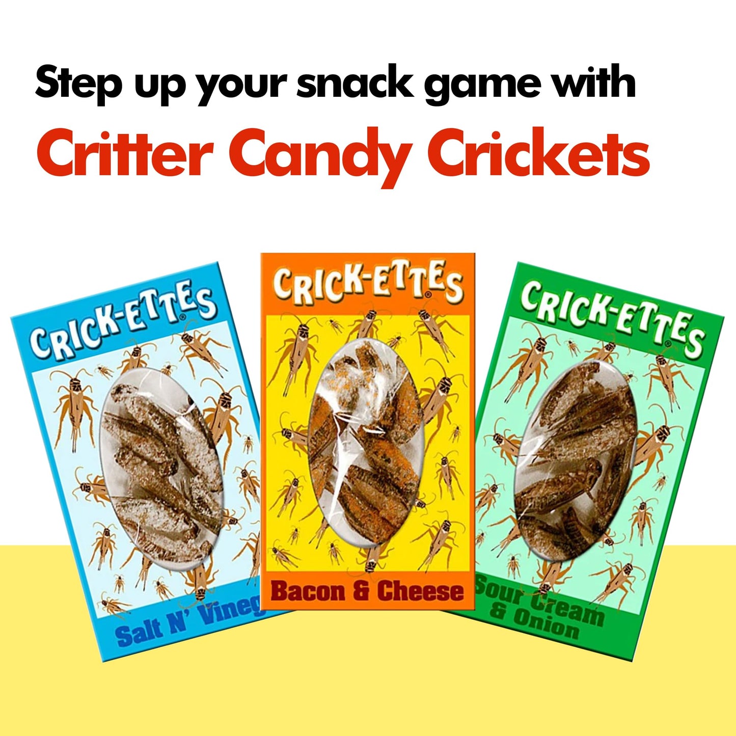 Jerky-n-Spice HotLix Crick-ettes Edible Bugs 3-Pack | Dried Crickets | Great for Exotic Snacks & Parties | 3 Flavors