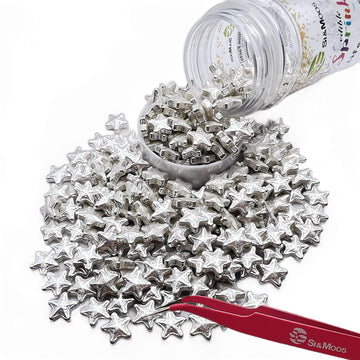 Se Si&Moos Edible Silver Star Sprinkles Edible Silver Stars For Cake Decorating Silver Edible Stars Silver Sprinkles Large Star