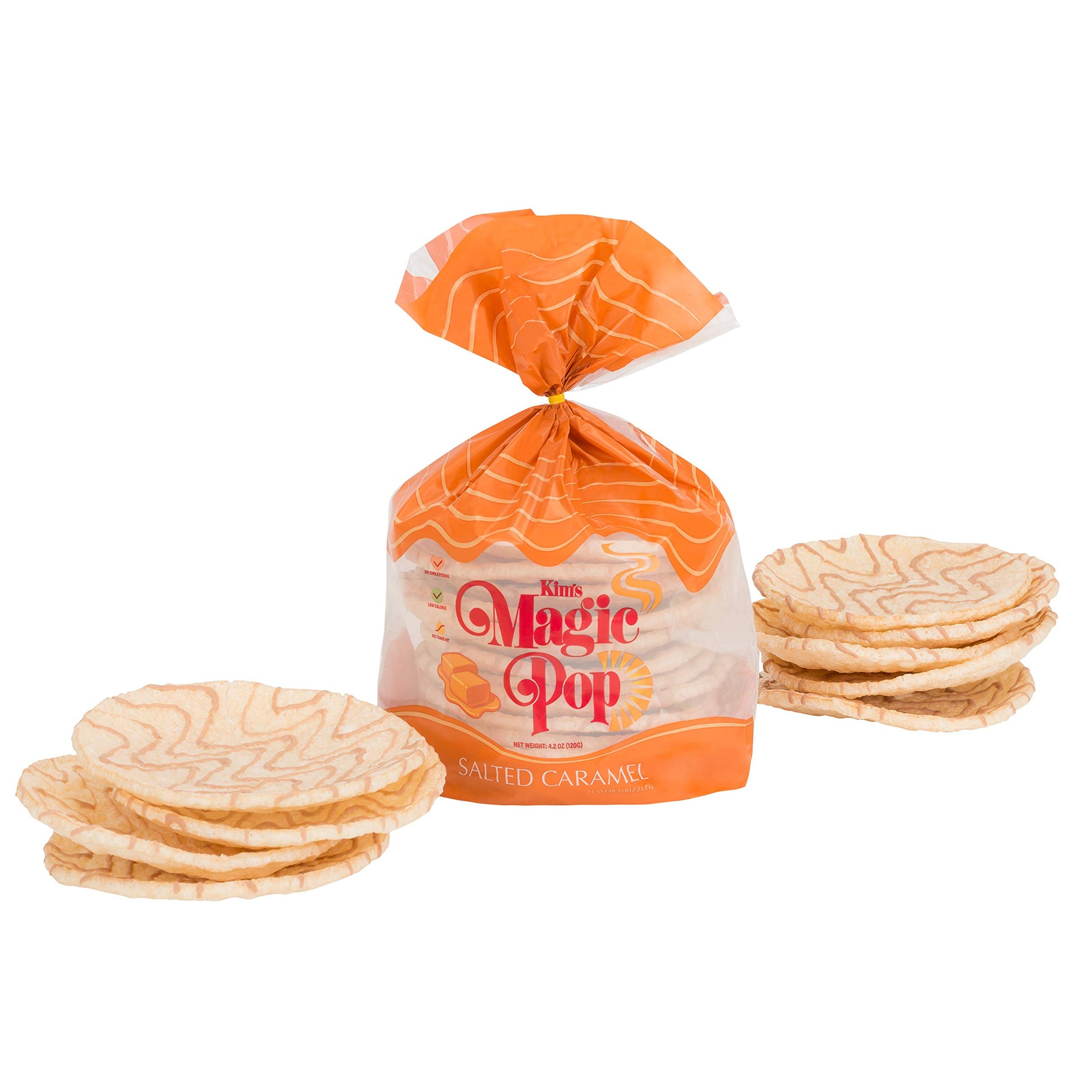 Kim'S Magic Pop - Salted Caramel Flavor Drizzled | 12 Pack | Low Carb, No Trans Fat, All Natural, Multigrain Korean Snack | Easy