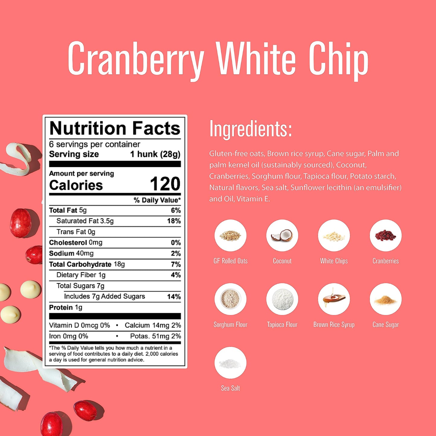 Heavenly Hunks Cranberry White Chip, 6 Oz Bag - 6 Pack