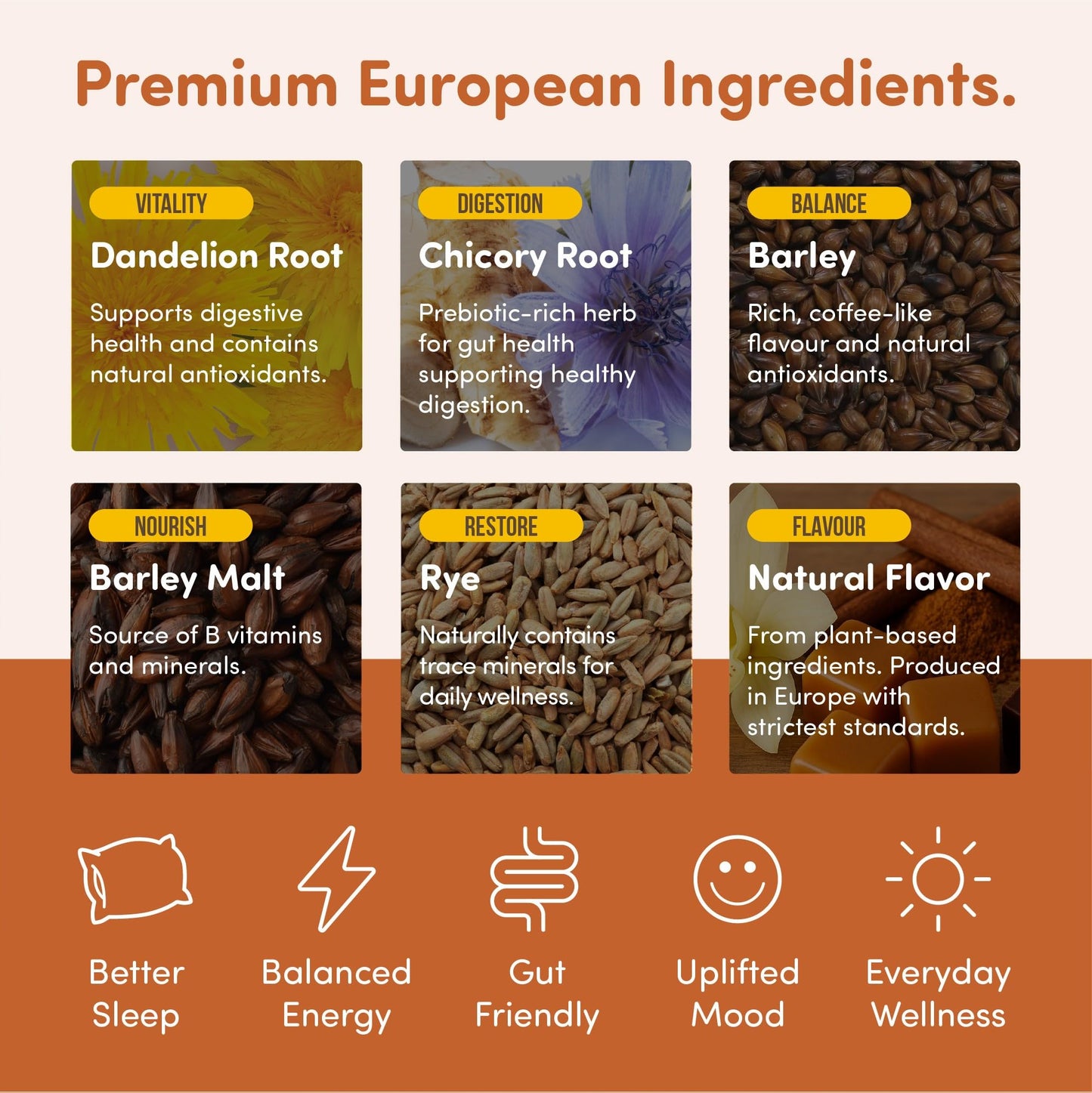 Nummy Creations Caramel Instant Coffee Alternative, Caffeine-Free, 10.6oz