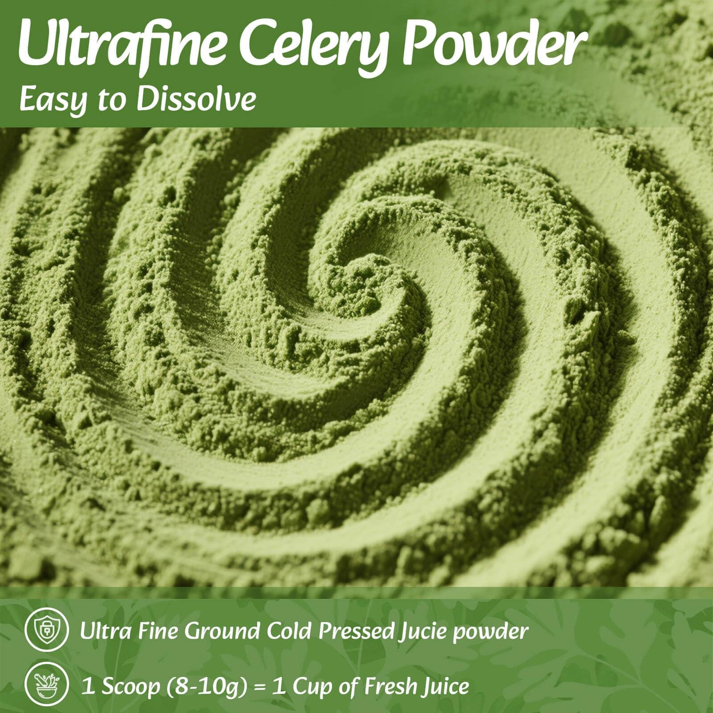 Fangkic Pure Celery Powder 20 oz  Fresh Celery Juice Powder for Drink  1.25 lb / 70 Servings per Pack with a Spoon  100% Natural  Vegan  Gluten Free  UltraFine Cold Pressed  for Baking  Smoothie  Cooking