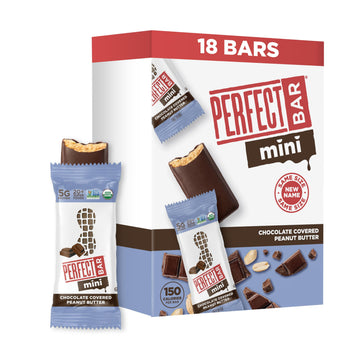 Perfect Bar Mini, Chocolate Covered Peanut Butter Protein Bar, Protein Snack, Snack Bar, Organic, Gluten Free, Soy Free, Non Gmo