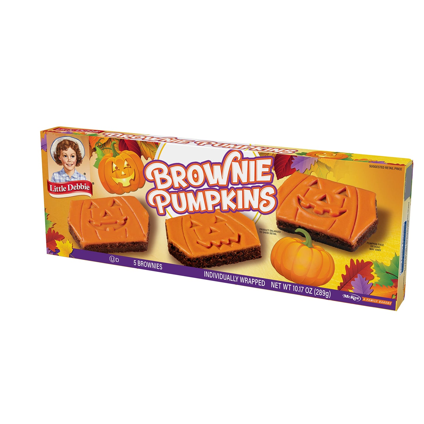 Little Debbie Brownie Pumpkins, 5 Individually Wrapped Brownies, 10.17 OZ Box