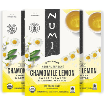 Numi Organic Chamomile Lemon Tea, 18 Count (Pack Of 3) Herbal Teasan (Packaging May Vary)