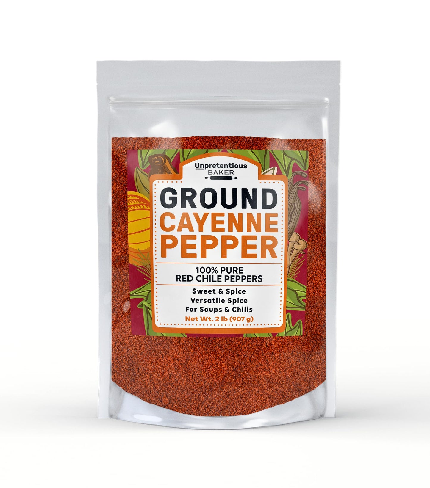Unpretentious Cayenne Pepper Ground, Spicy Flavor, Tacos, Soups, Sauces, Restaurant Quality (2 Pound)