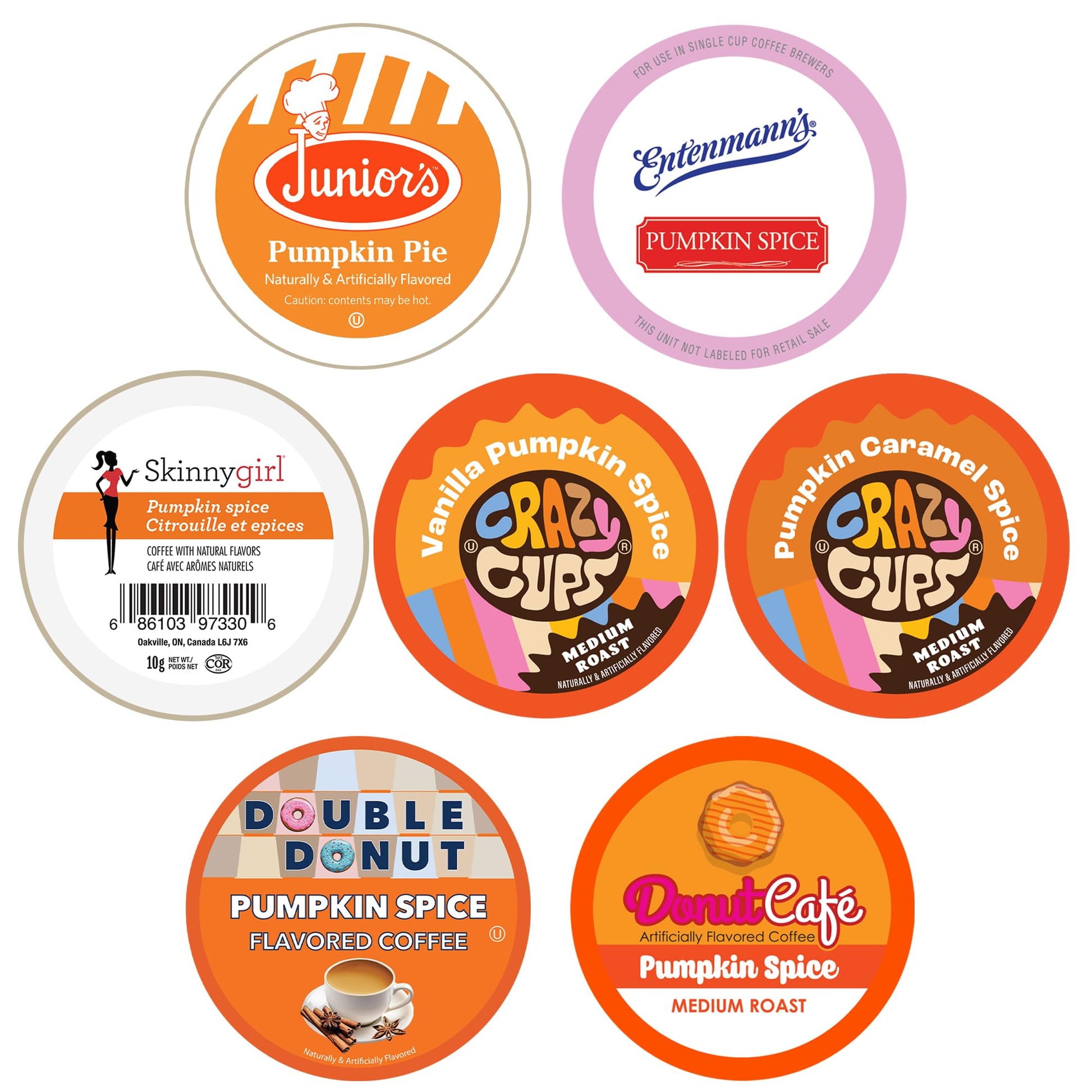Perfect Samplers Pumpkin Spice Coffee Pods Variety Pack, Medium Roast Coffee For Keurig K Cups Machines, Pumpkin Coffee Pods Sam