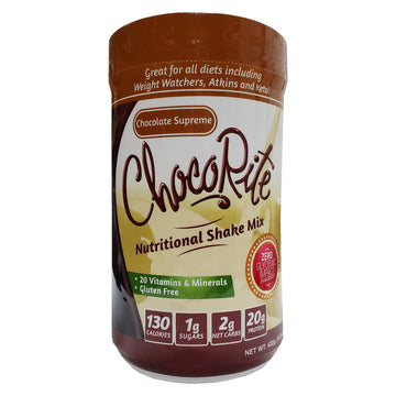 Chocorite Protein Chocolate Supreme Shake Mix, Chocolate Supreme, 15.3 Ounce