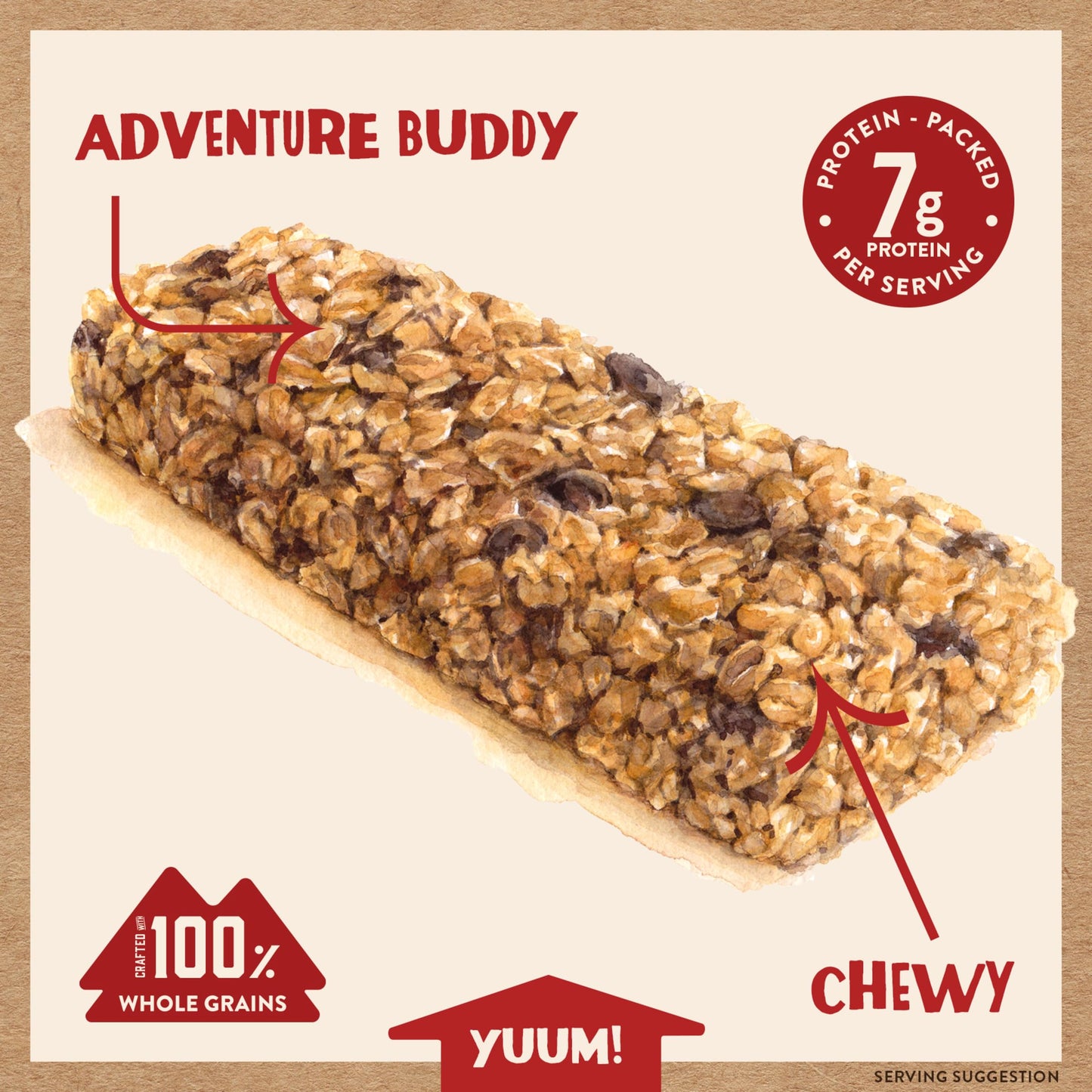 Kodiak Cakes Chewy Granola Snack Bars, Double Dark Chocolate, High Protein, 12 Pack (60 Bars Total)