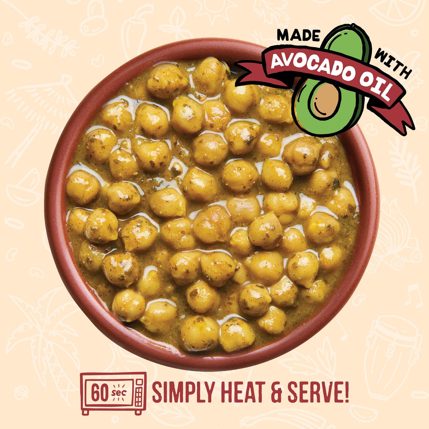 A Dozen Cousins Seasoned Beans, Vegan And Non-Gmo Meals, Microwaveable Beans Ready To Eat Made With Avocado Oil (Trini Chickpea