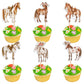 36 PCS Horse Cupcake Toppers Assembled Animal Horse Cupcake Picks Rquestrain Horse Racing Cupcake Decoration for Wild Horse Raci