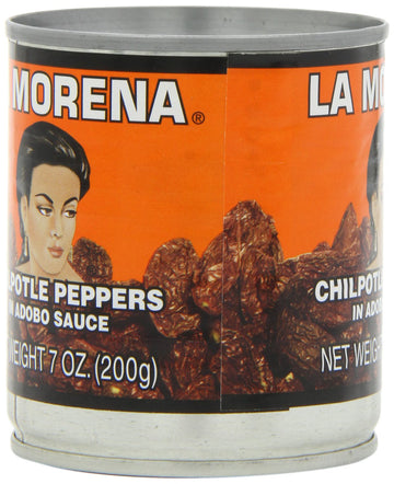 La Morena Chipotle Peppers in Adobo Sauce, 7-Ounce Tins (Pack of 6)