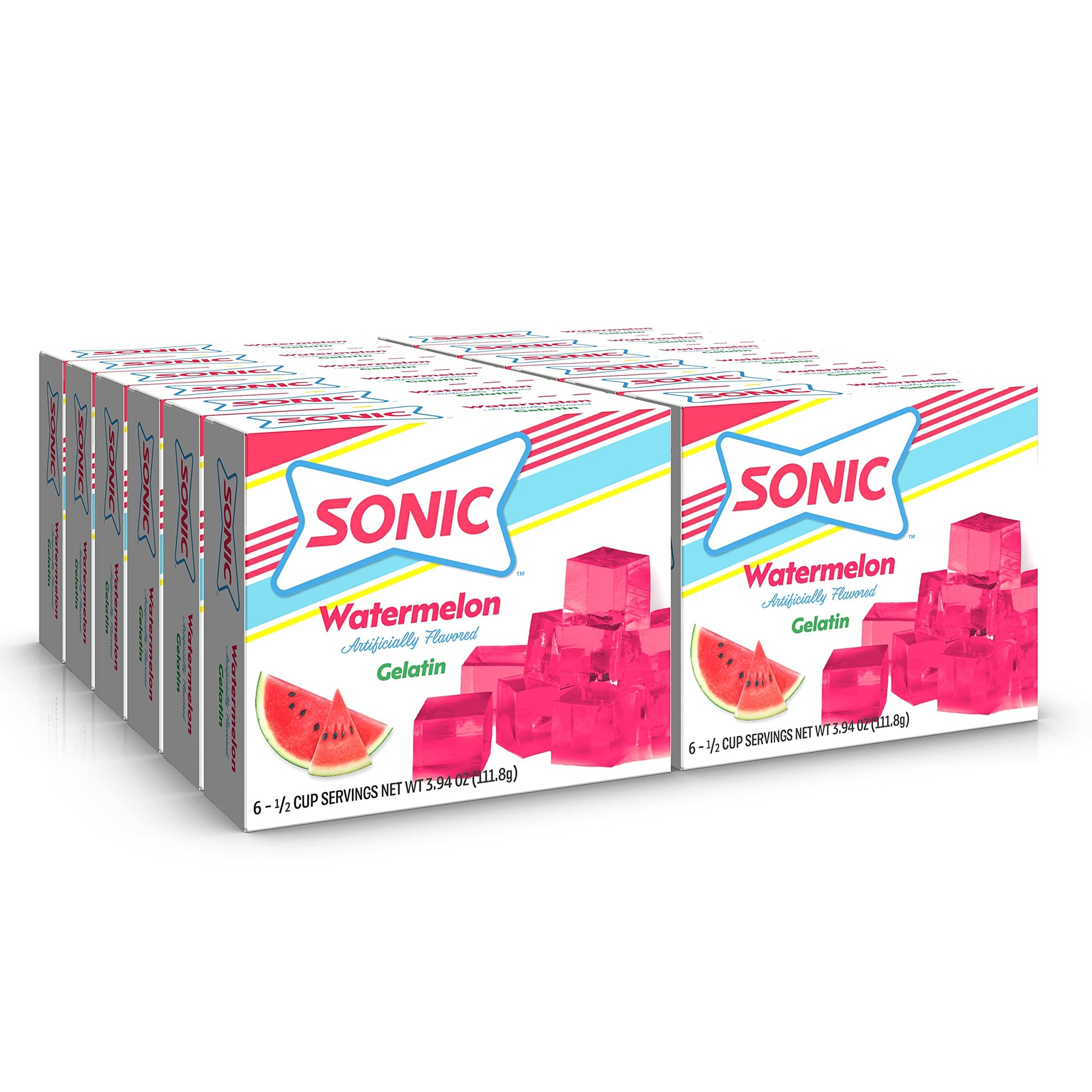 SONIC Watermelon Gelatin, 3.94 Oz. - Fat Free Dessert Mix with Iconic SONIC Drive-In Flavor