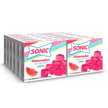 SONIC Watermelon Gelatin, 3.94 Oz. - Fat Free Dessert Mix with Iconic SONIC Drive-In Flavor
