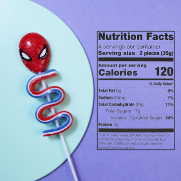 Spiderman Gummy Pops, Super Hero Character Candy, Individually Wrapped Party Favors, 1.23 Ounces (Pack Of 4)