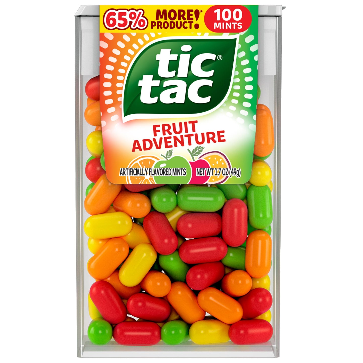 Tic Tac Mints, Fruit Adventure, 12 Count, On-the-Go Refreshment, 1.7 oz Each, Various Colors