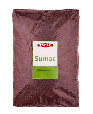 Tazah Sumac Spice - 5 Pounds Ground Sumac Seasoning from Jordan - Essential Ingredient for Mediterranean and Middle-Eastern Cuis