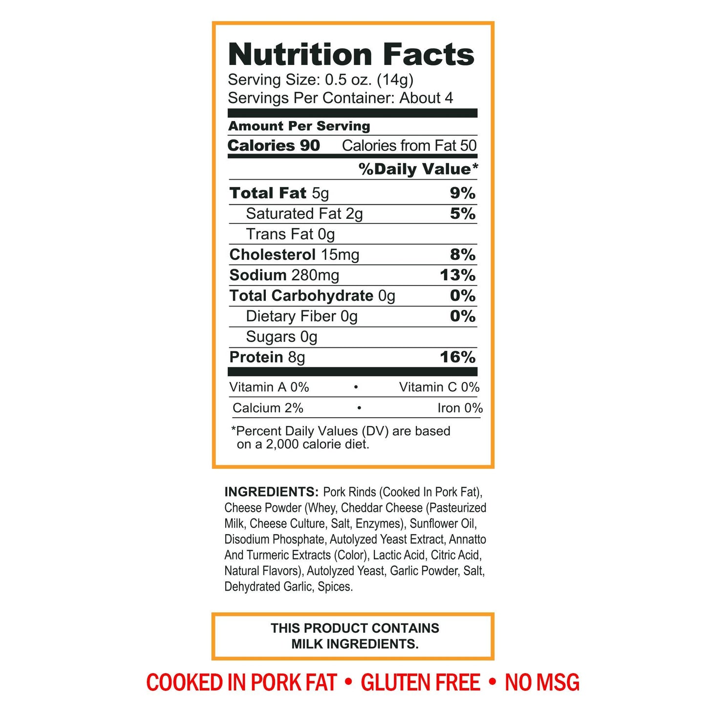 Pork King Good Nacho Cheddar Pork Rinds 7 OZ FAMILY SIZE (Chicharrones - Keto Snacks)
