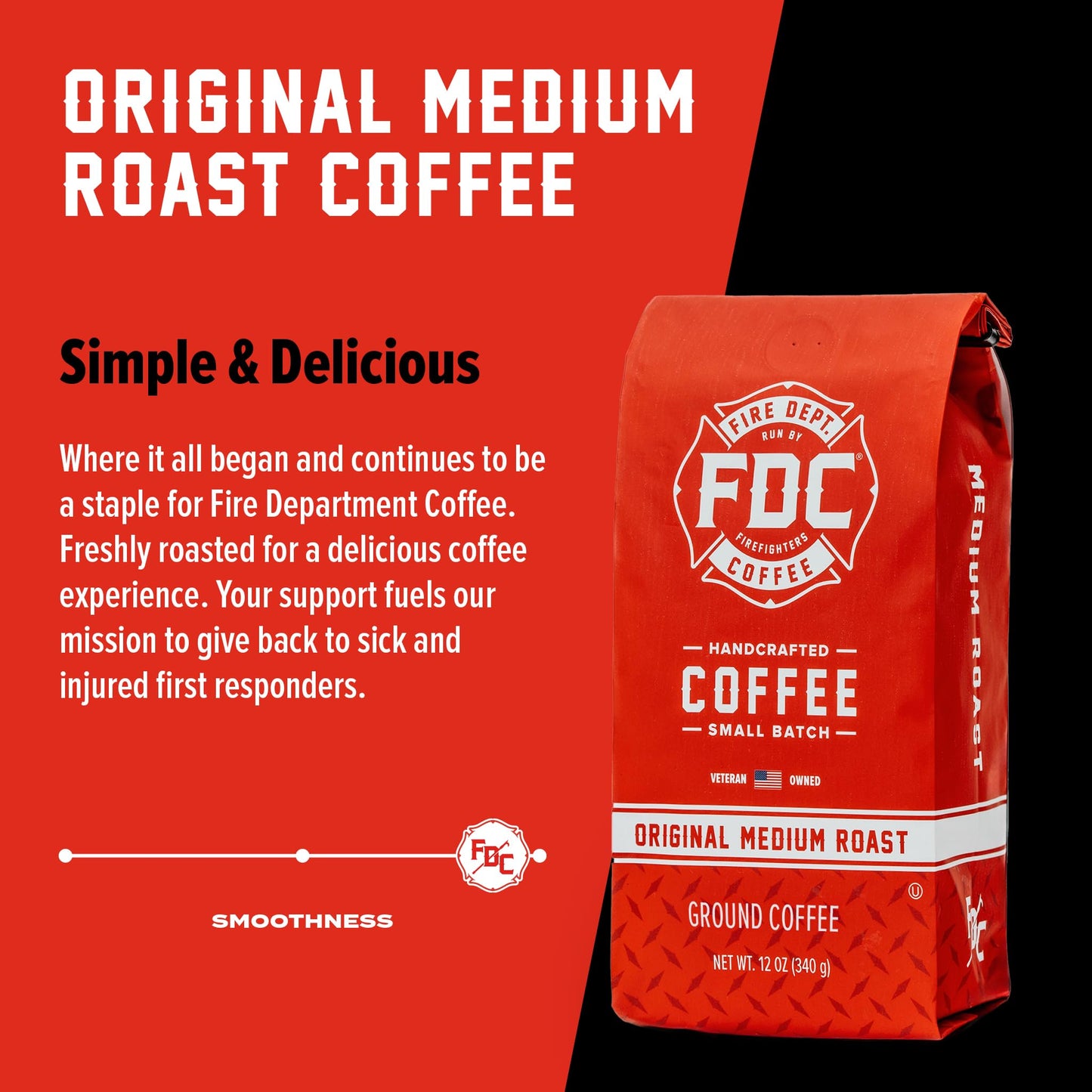 Fire Department Coffee - Gives Back To Firefighters - Balanced & Smooth Original Medium Roast Coffee Beans - Roasted In The Usa