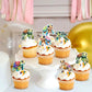 Ercadio 30 Pcs Double Sided Turtles Cupcake Toppers For Baby Happy Birthday Party Cake Sea Animals Baby Shower Party Picks For S