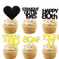 18pcs Black Gold Glitter Dessert Cupcake Pick for Straight Outta 1945 Cheer to 80 Years Old Theme Decor Supplies Happy 80th Birt