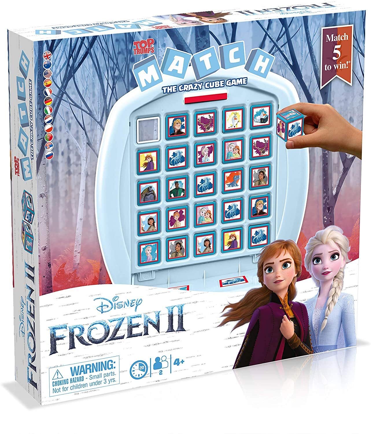 Frozen 2 Top Trumps Match Board Game; Matching Cube Game With Characters Like Olaf, Elsa, Anna, And More|Family Game For Ages 4 And Up