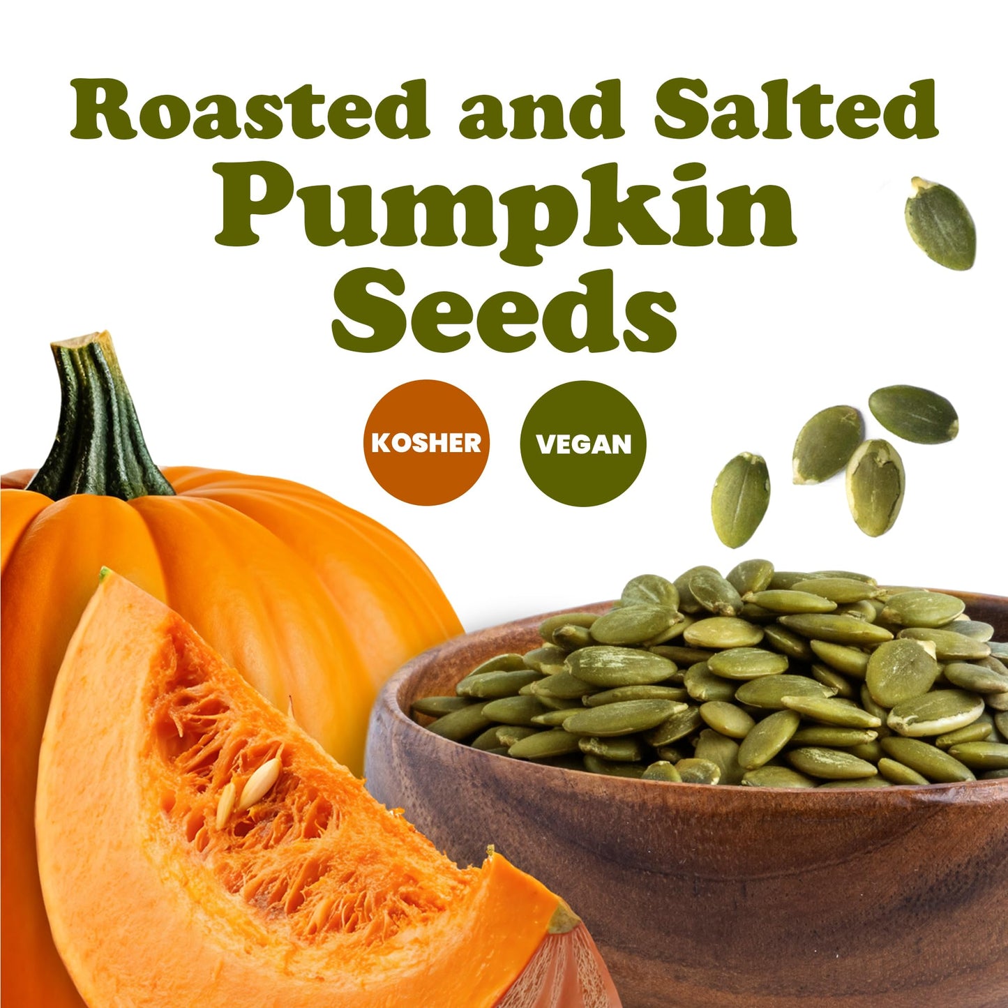 Food To Live Dry Roasted Pumpkin Seed With Himalayan Salt, 1 Pound - Oven Roasted Pepitas, Lightly Salted, No Oil, Perfect For B