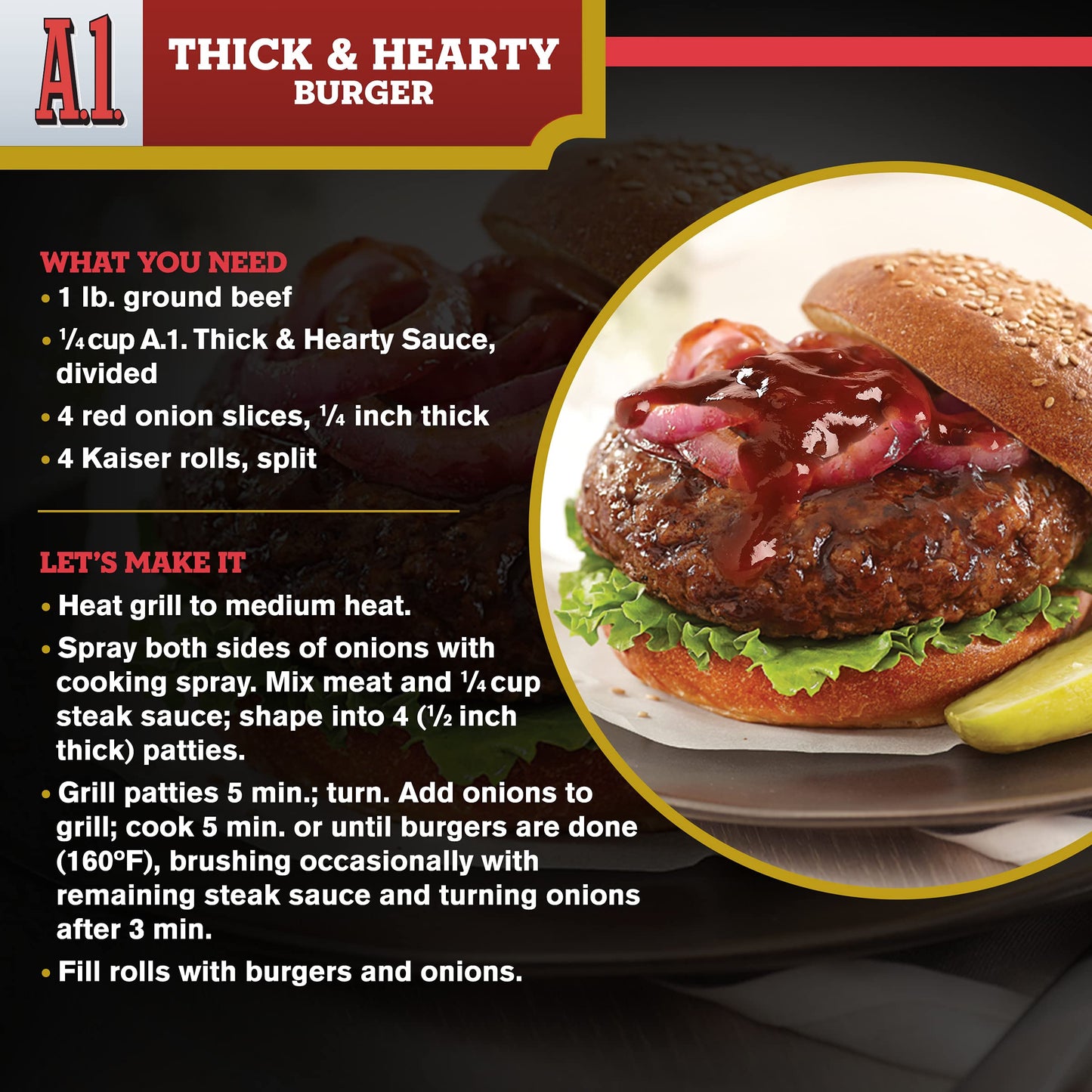 A.1. Thick & Hearty Sauce (10 Oz Bottle)