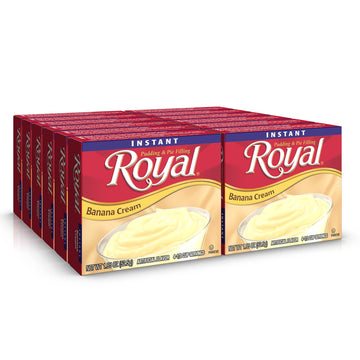 Royal Instant Pudding Dessert Mix, Banana Cream, Fat Free (12 - 1.85 Ounce Boxes) (Pack Of 12)