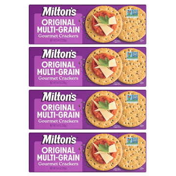 Miltons Gourmet Crackers (Multi-Grain). Multi Pack of Multi-Grain Non-GMO Baked Crackers (Pack of 4, 8.3 oz box).