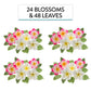 Global Sugar Art Tropical Frangipani Plumeria Edible Sugar Flower Blossoms, Wedding Cake & Cupcake Flowers with Leaves, 24 Count