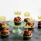 Cyodoos 24Pcs Gold Crown Cupcake Toppers Glitter Queen Crown Cupcake Baby Shower Wedding Birthday Party Cake Decorations Supplie