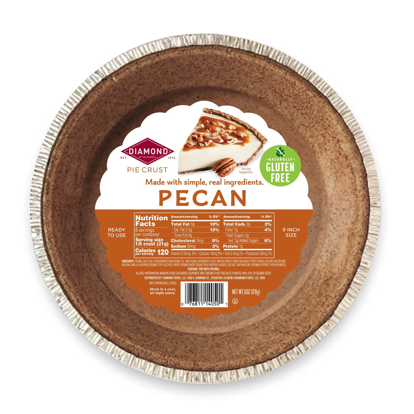 Diamond Of California Pecan Pie Crust  6 Oz - 12 Count