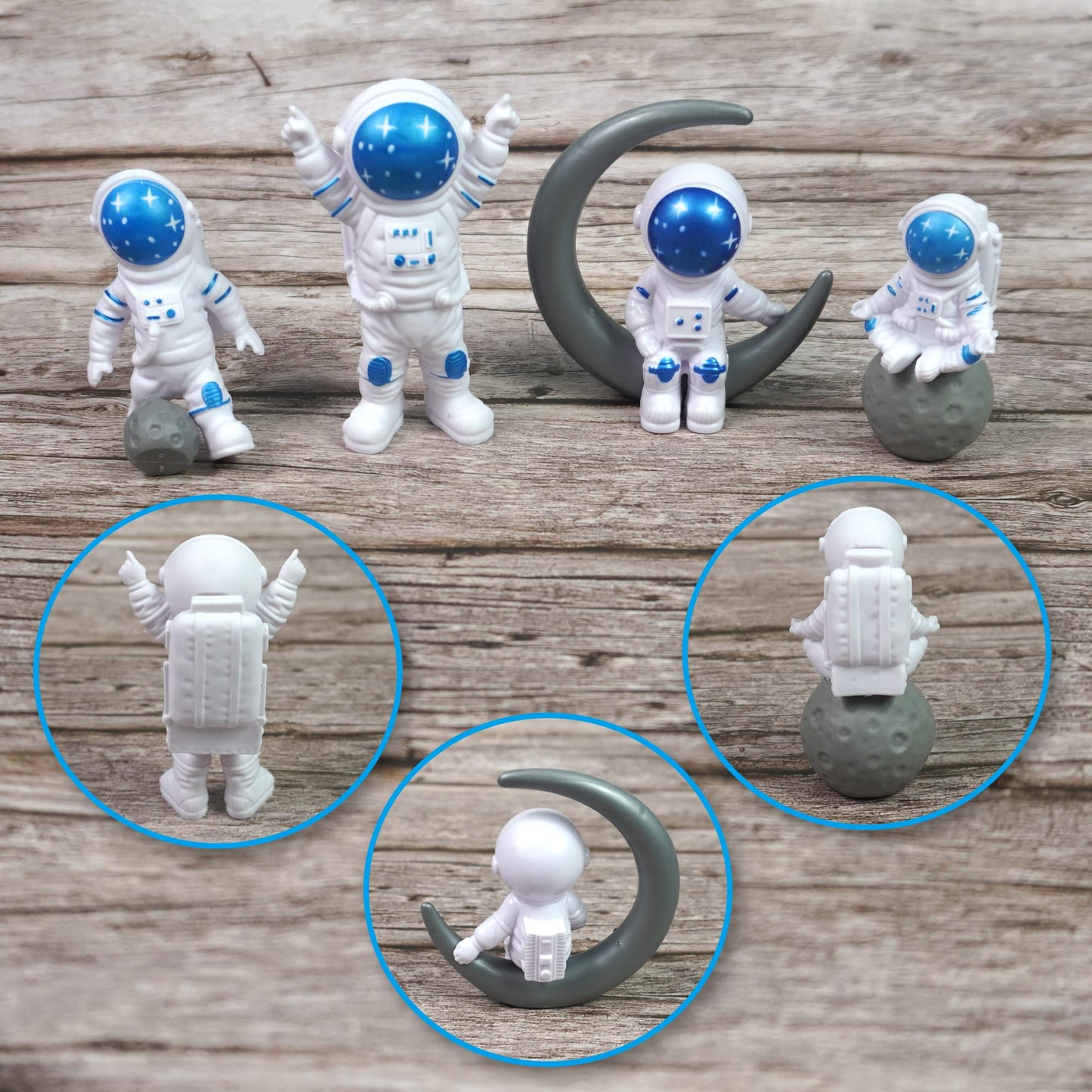 34 Pcs Space Cake Toppers Outer Space Astronaut Figurines Planet Satellite Balls And Stars Kids Space Theme Decorations For Birt