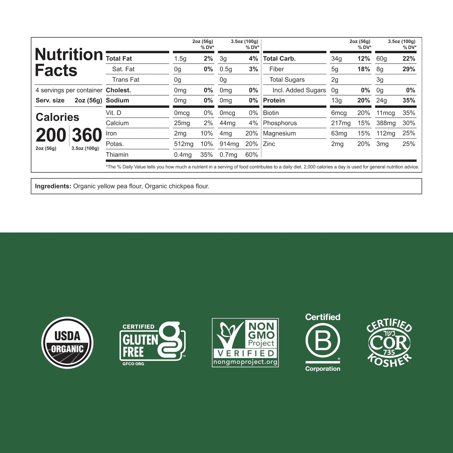 Chickapea Organic Chickpea Pasta - Spaghetti - 8 Oz (Pack Of 6)