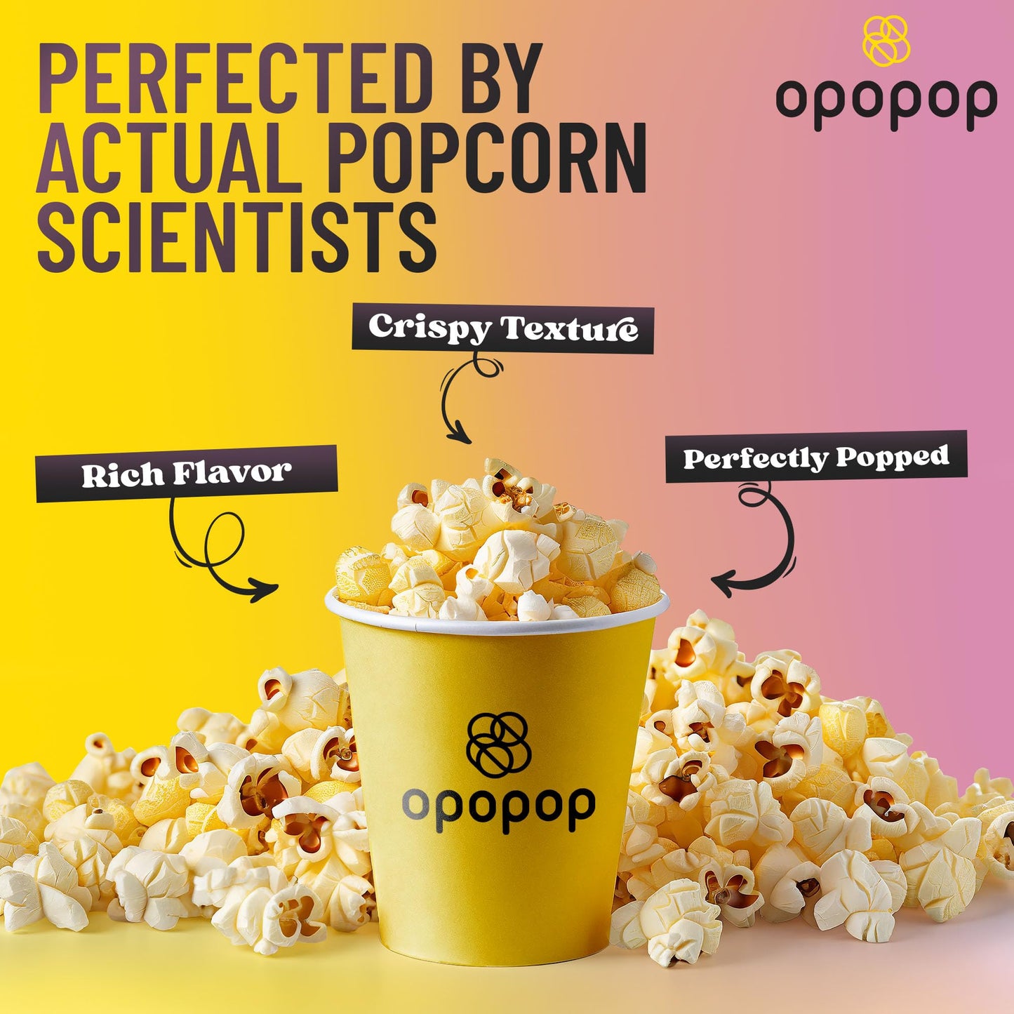 Opopop Traditional Microwave Popcorn - Salty Caramel Popcorn 9-Pack - Sweet and Salty Flavored Popcorn Bulk, Non-GMO