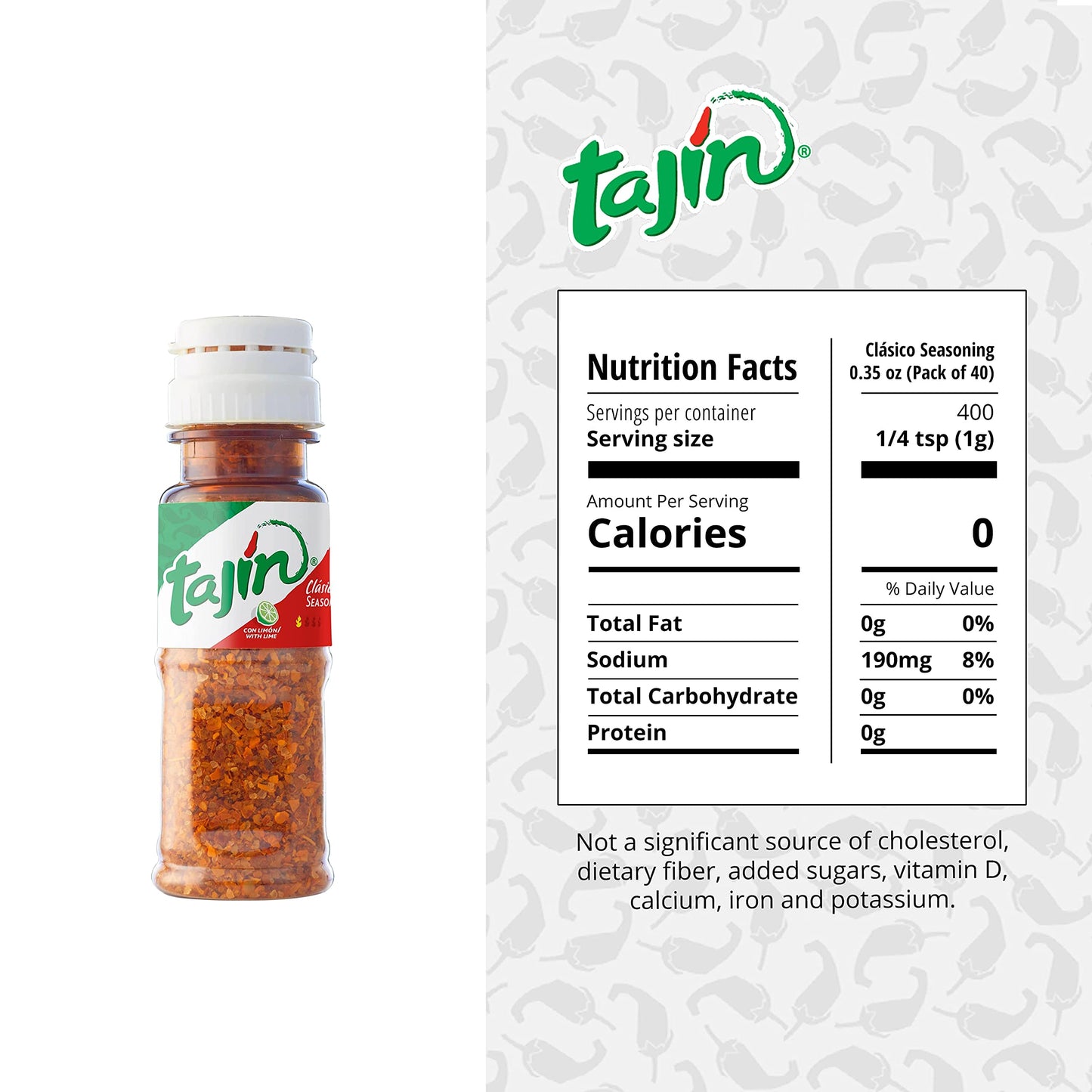 Taj  n Cl  sico Chile Lime Seasoning Mini Display 0.35 oz, 40 Mini Bottles (Pack of 1)