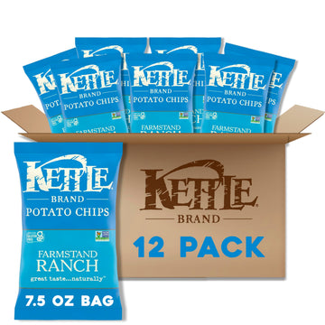 Kettle Brand Potato Chips, Farmstand Ranch Kettle Chips, 7.5 Oz (Pack of 12)