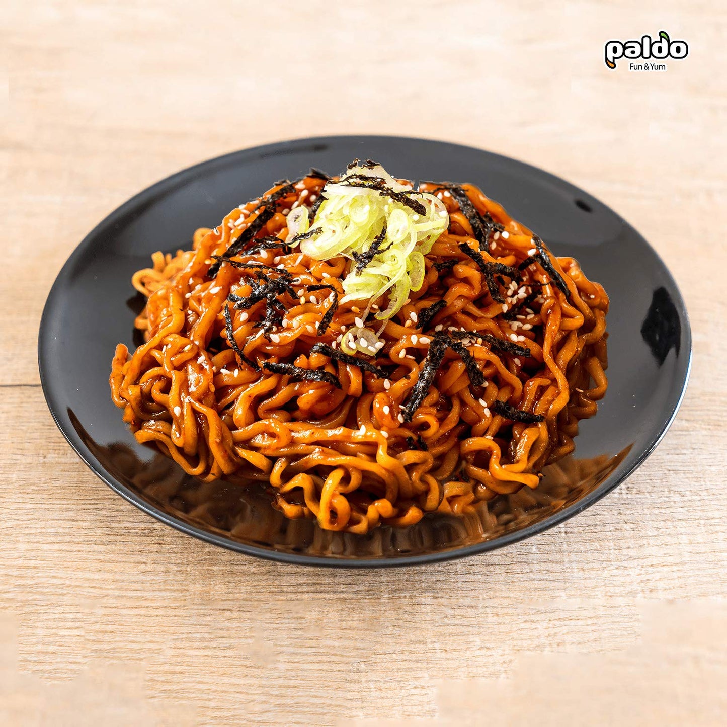 Paldo Fun & Yum Volcano Extremely Hot & Spicy Stir Fried Chicken Instant Noodles, Pack Of 16, Soupless Original Korean Ramyun, S