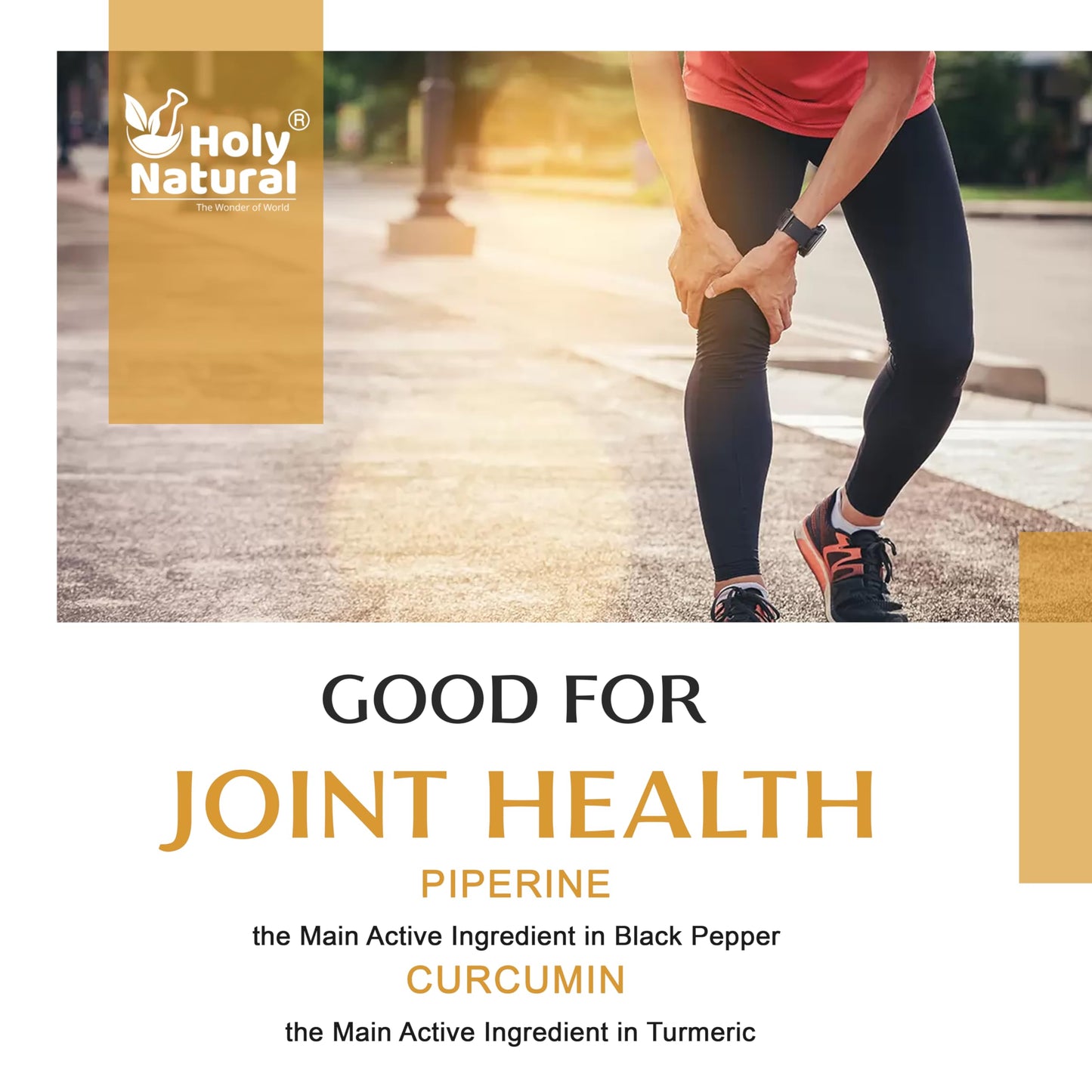 Holy Natural Turmeric Black Pepper Powder, Vegan, Gluten-Free, 1 Pound