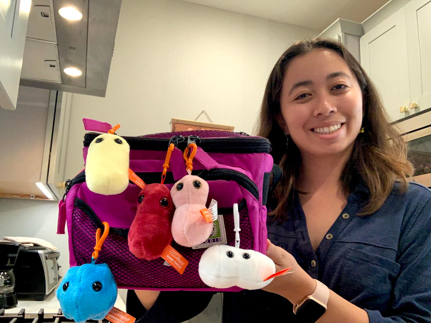 Giantmicrobes Sick Day Themed Gift Box - Learn About These Common Germs With This 5 Piece Box Set Of 3'' Keychains, Uniquely Edu