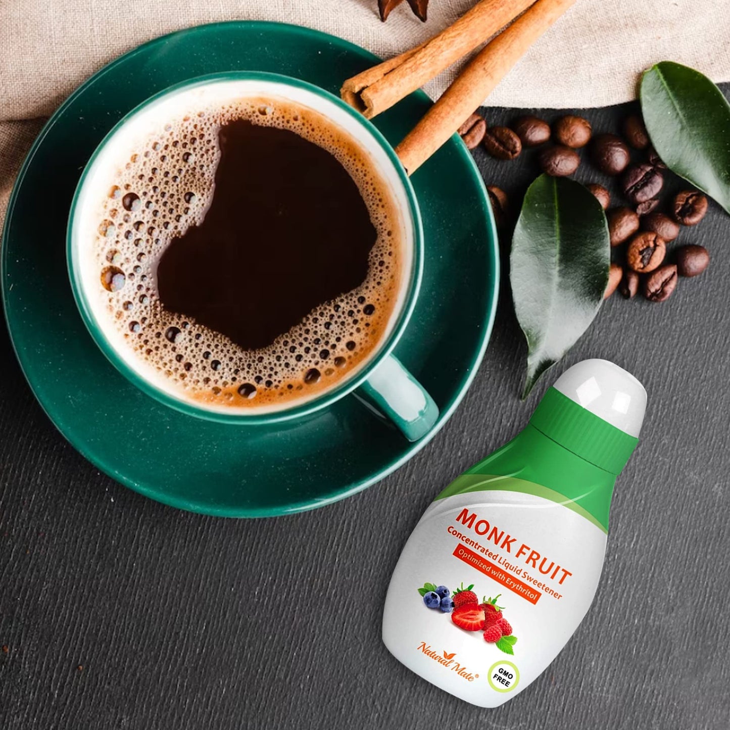 Monk Fruit Concentrated Liquid Sweetener (Optimized With Erythritol) 1.33 Fl Oz (37 Ml)