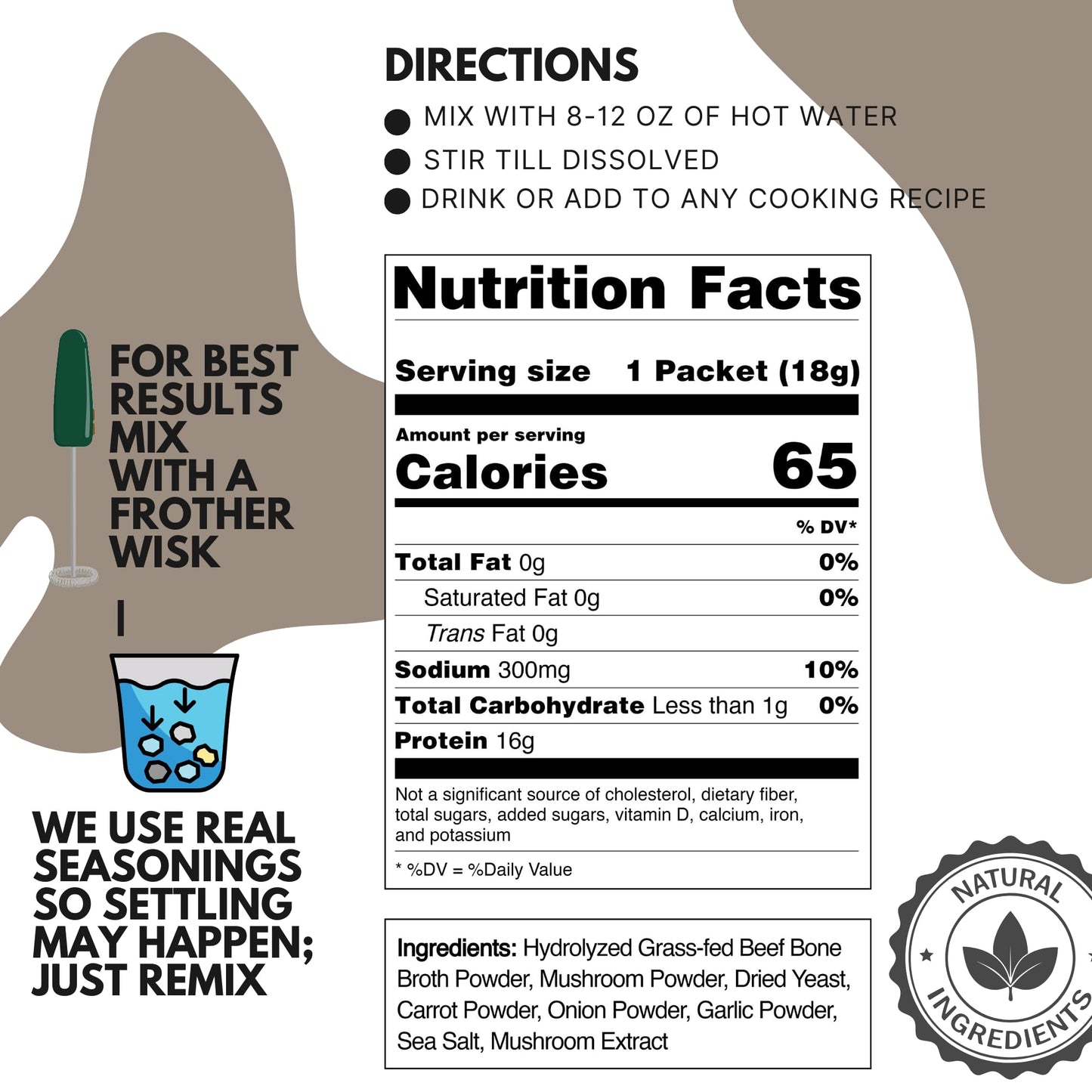 Ketostat Bone Broth Protein Powder, Grass-Fed Beef, 12 Pack (0.64 oz each), 18g Hydrolyzed Collagen, Electrolytes, Amino Acids