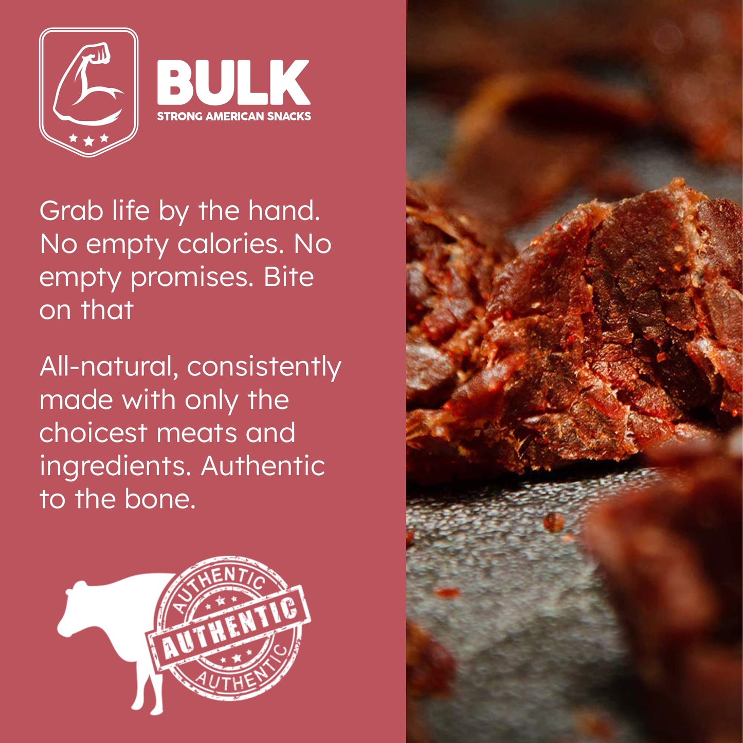 Buzzin Bbq - Bulk Brisket Jerky 1Lb - Soft And Tender - All Natural Gluten Free